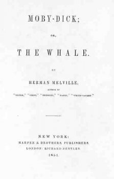 Moby Dick title page from 1851 edition